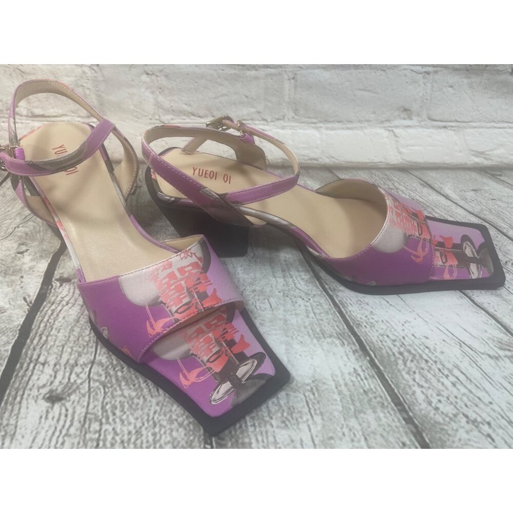 Yueqi Qi Double Happiness Sandals Sz 7 US 38 EU Chinese Designer Romantic Spring